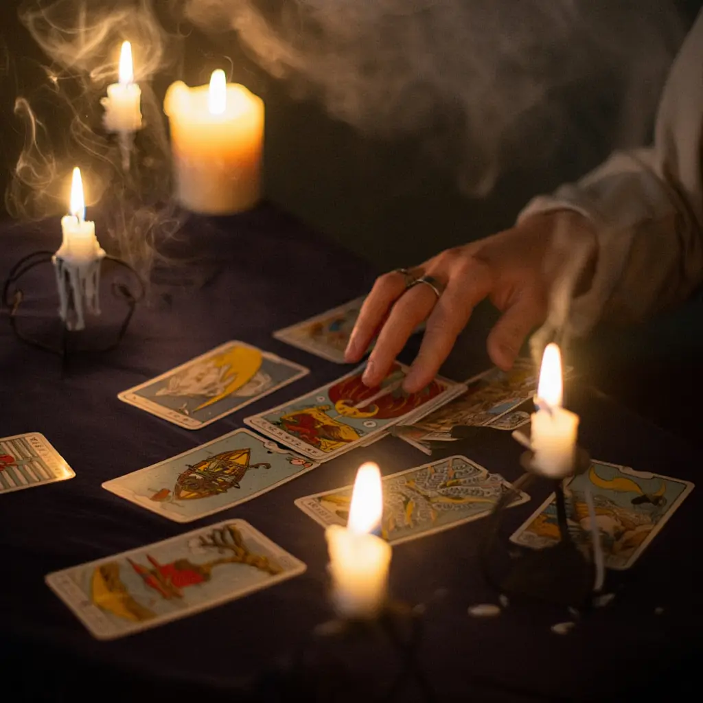 Мистический ритуал гадалки: отливка воском и расклад карт Таро